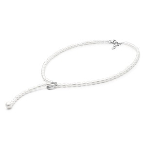 Colier perle naturale si argint cu cristale DiAmanti 204-106-G (Argint 925‰ 1,65 g.)